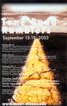 Tone Road Ramblers September 2003 U of Texas poster