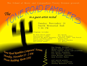 The Tone Road Ramblers in a guest artist recital - U of Illinois poster